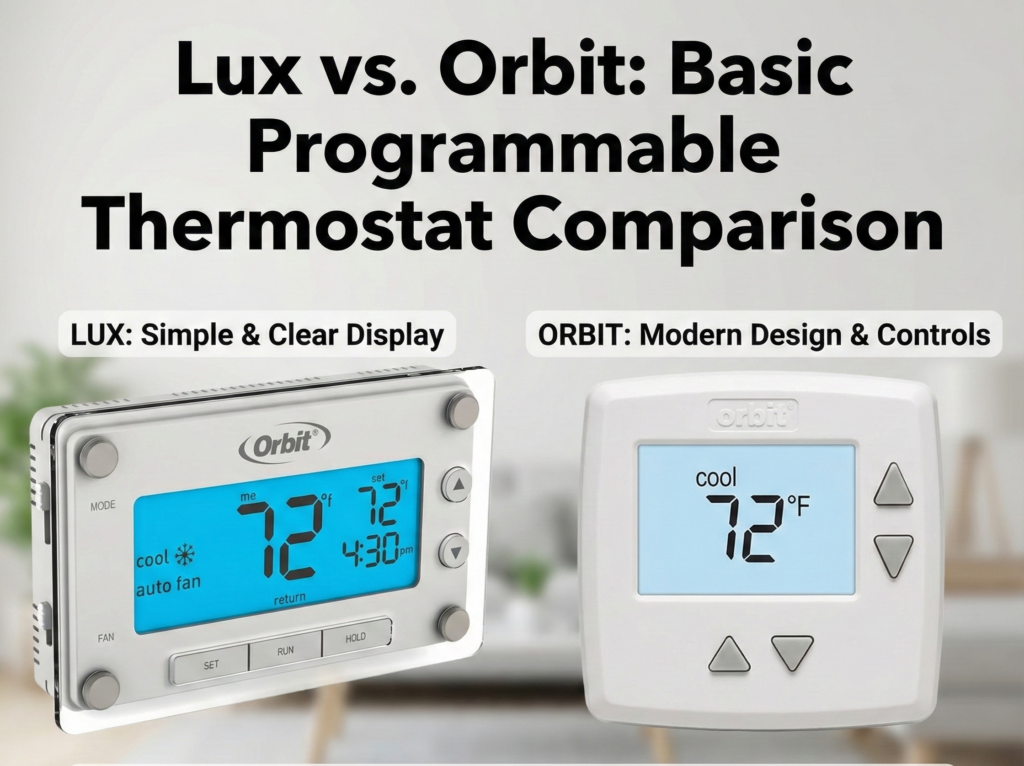 Lux vs. Orbit Basic programmable thermostat