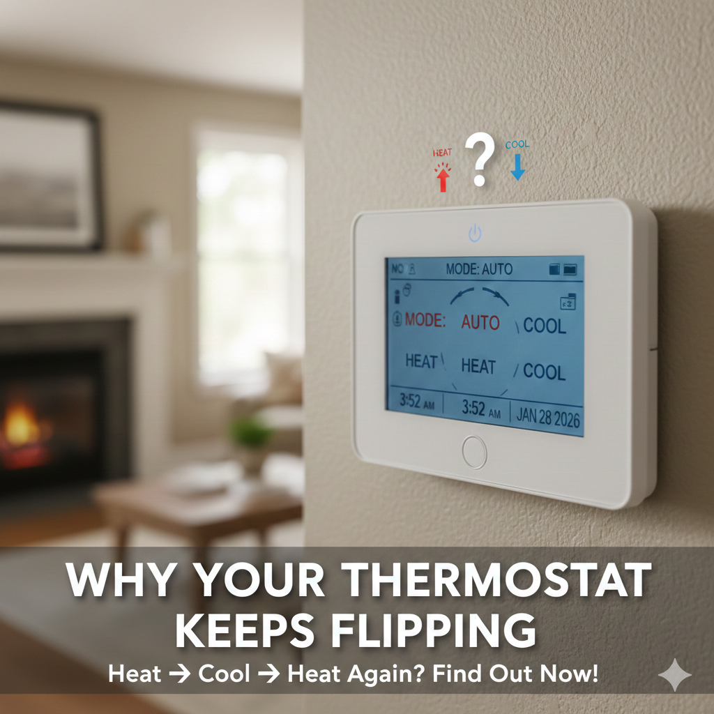 why thermostat keeps switching from heat to cool