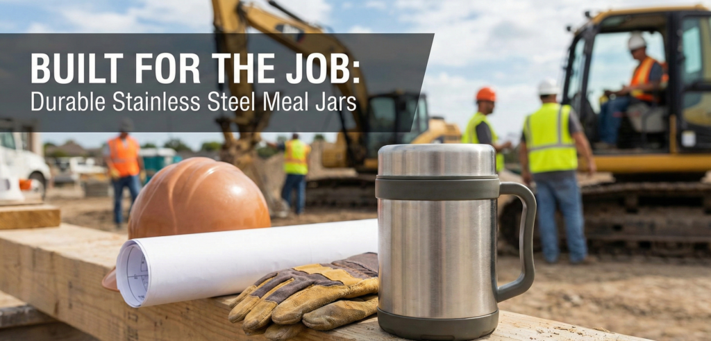 durable stainless steel meal jar for job sites