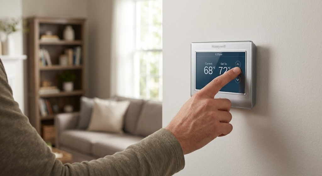 how do you adjust a honeywell thermostat